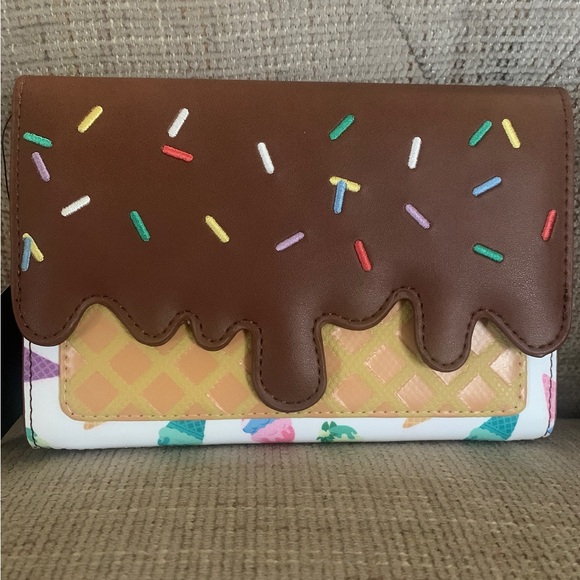 Loungefly Handbags - Loungefly Disney Princess Ice Cream Sundae Brown and Yellow Sprinkle Wallet NWT